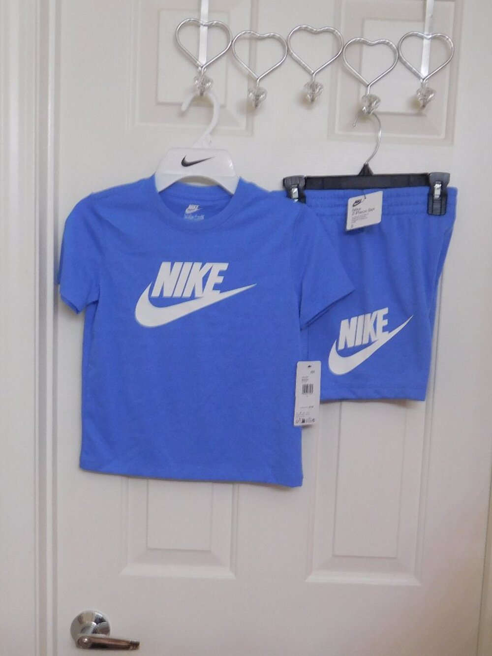 NWT 4 Nike Outfits 2pc Shirt & Shorts Sets White Red Blue Bundle sz 5 - Picture 3 of 5